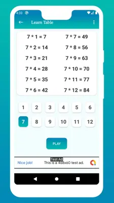 Multiplication Table android App screenshot 6